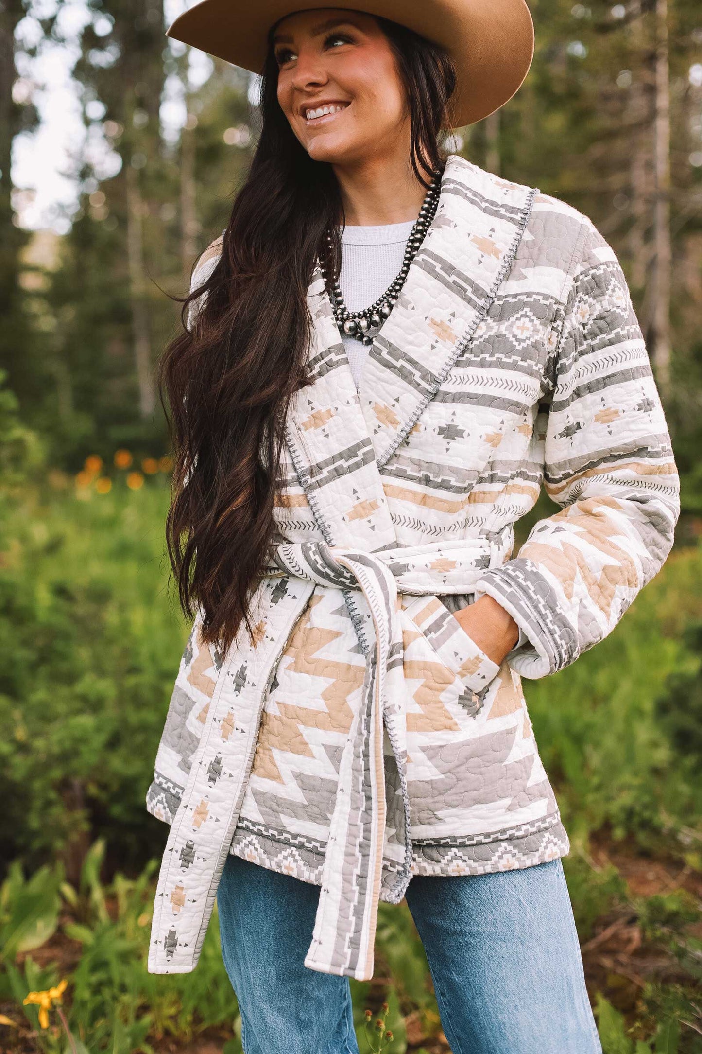 Desert Sage Quilt Wrap Coat