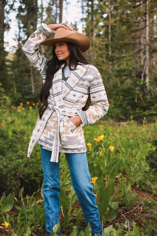 Desert Sage Quilt Wrap Coat