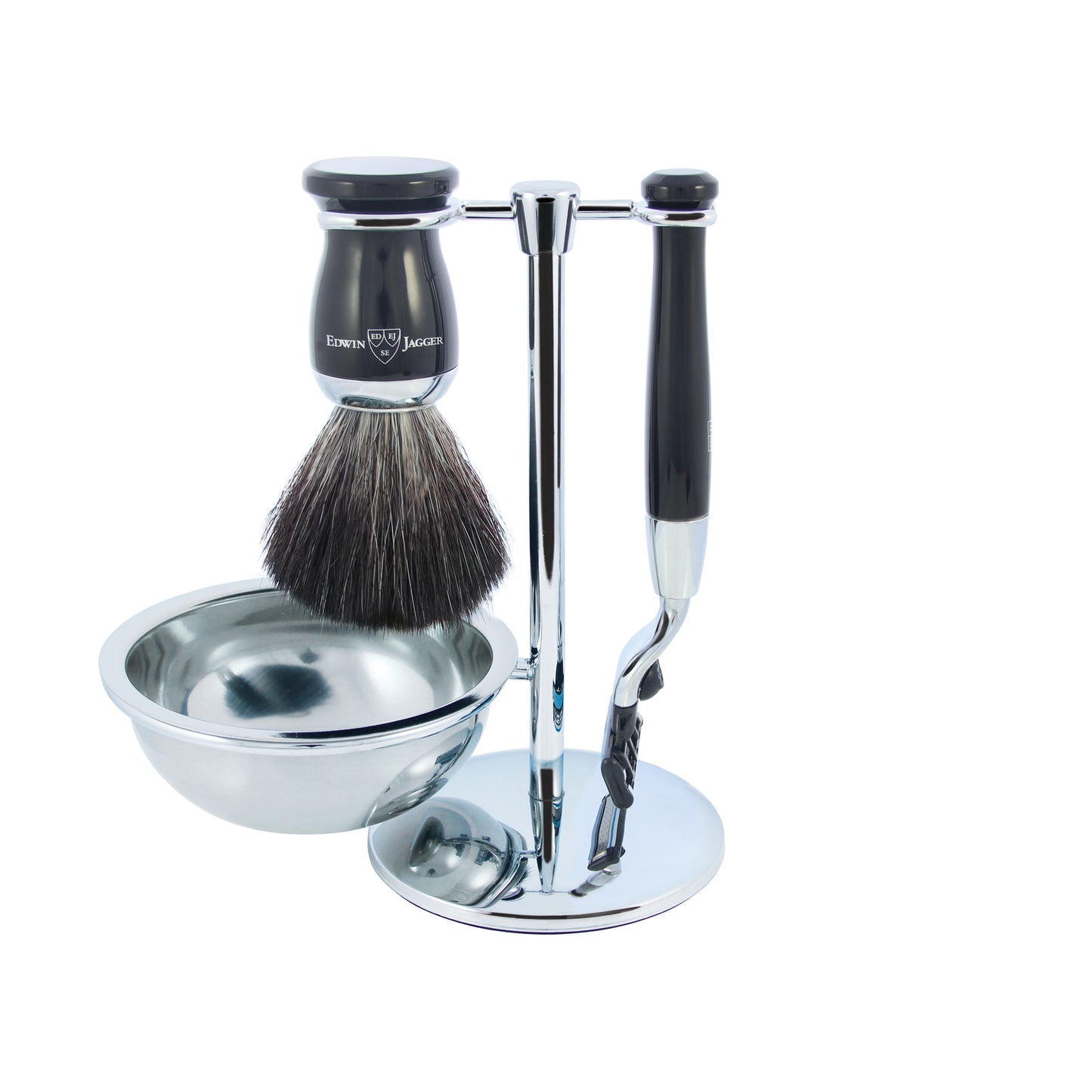 Edwin Jagger 4pc Imitation Ebony Double Edge Shaving Set