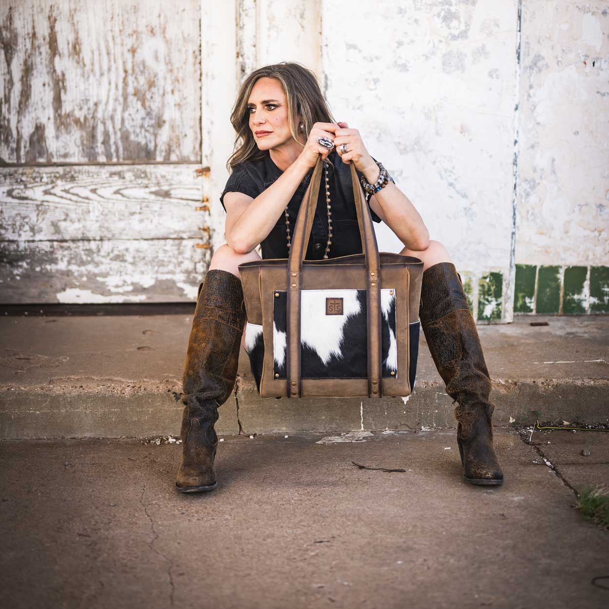 Cowhide Trinity Tote by STS Ranchwear