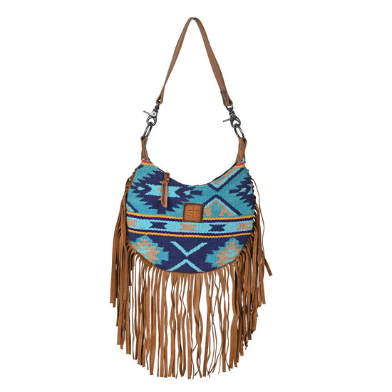 Mojave Sky Nellie Blue Serape Fringe Bag by STS