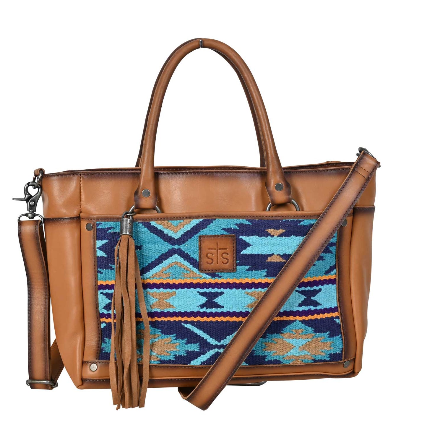 Mojave Sky Blue Serape Satchel by STS