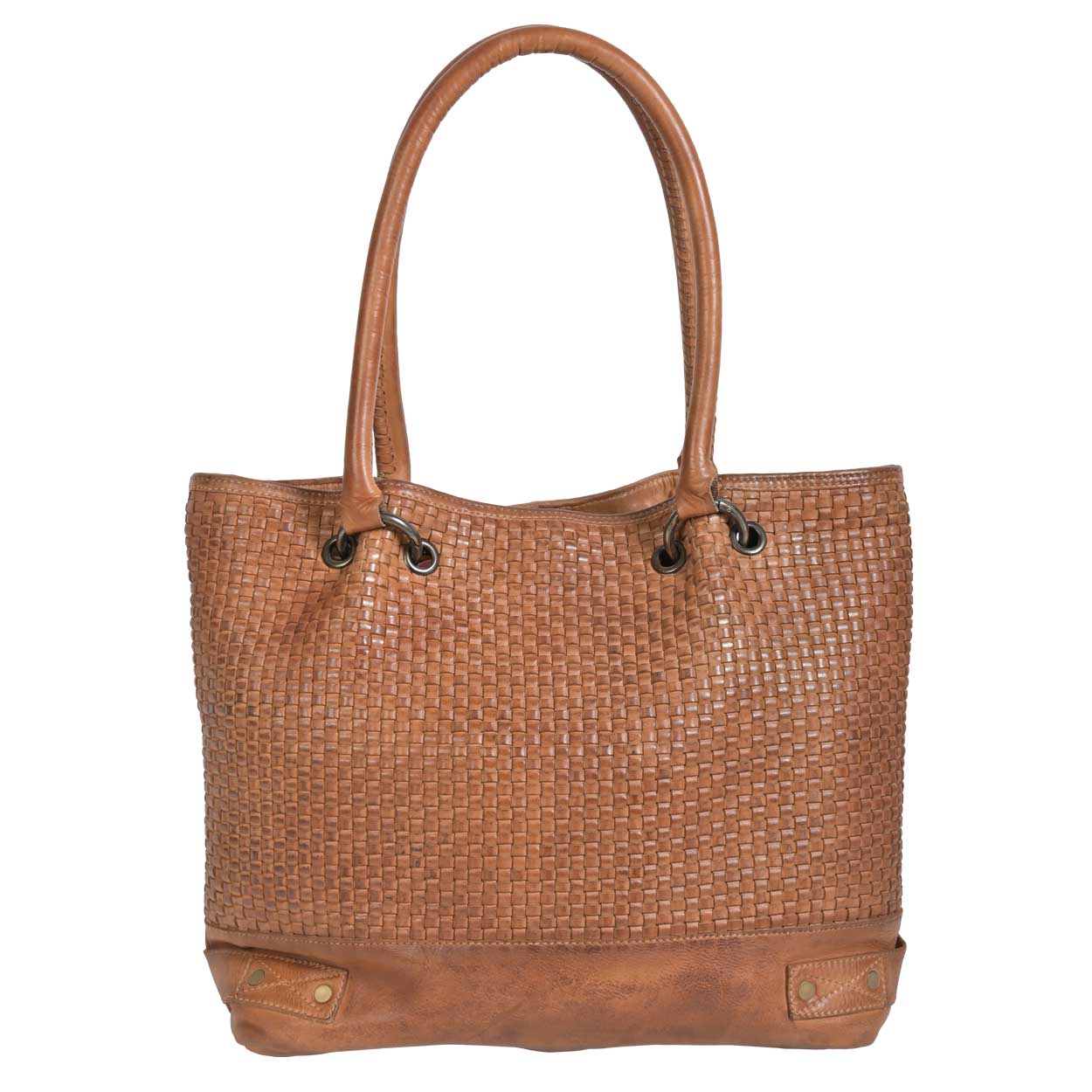 Sweet Grass Woven Leather Tote by STS