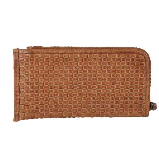 Sweet Grass Woven Leather Clutch By STS