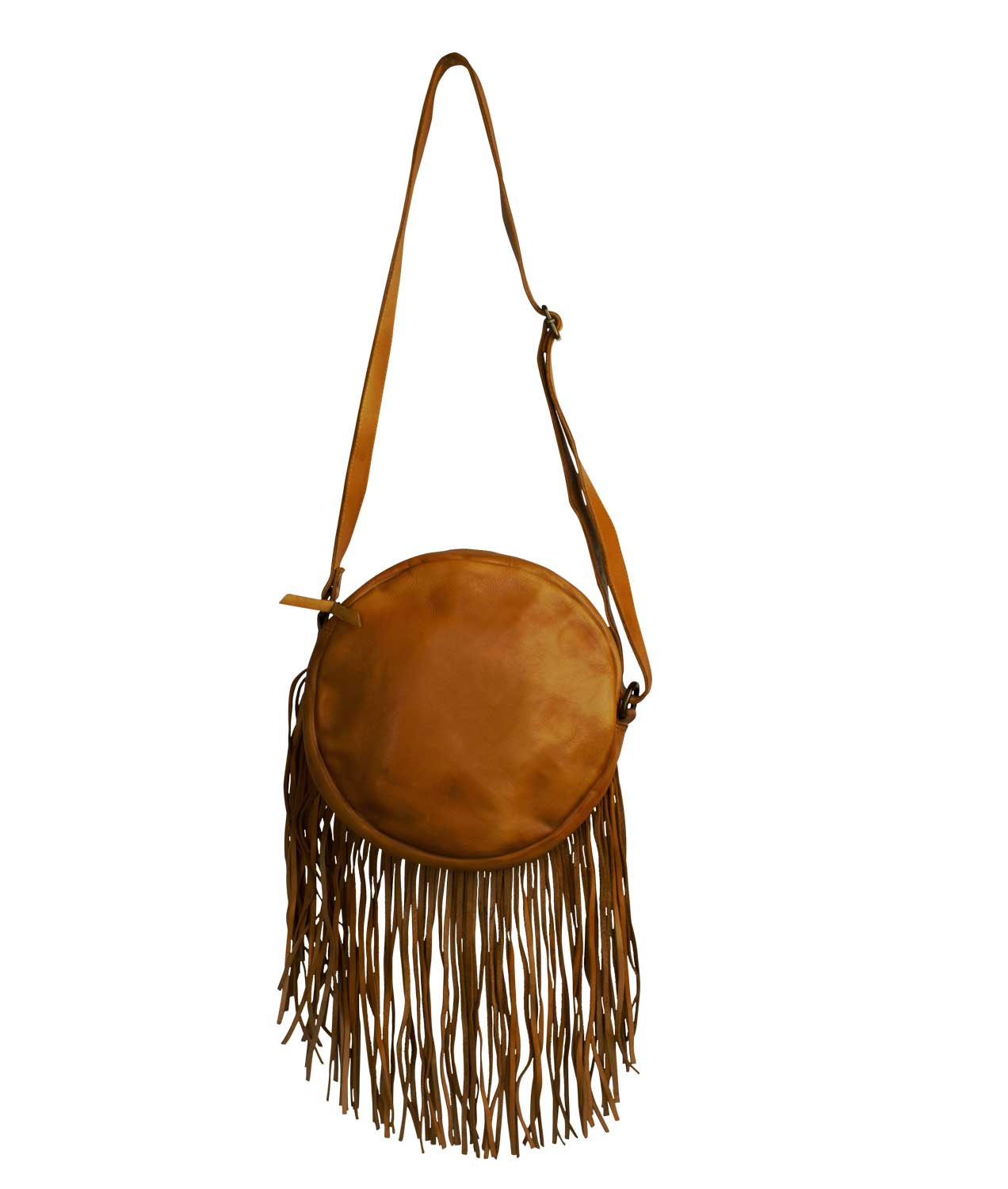 Load image into Gallery viewer, Wayfarer Leather Sage Fringed Crossbody By STS
