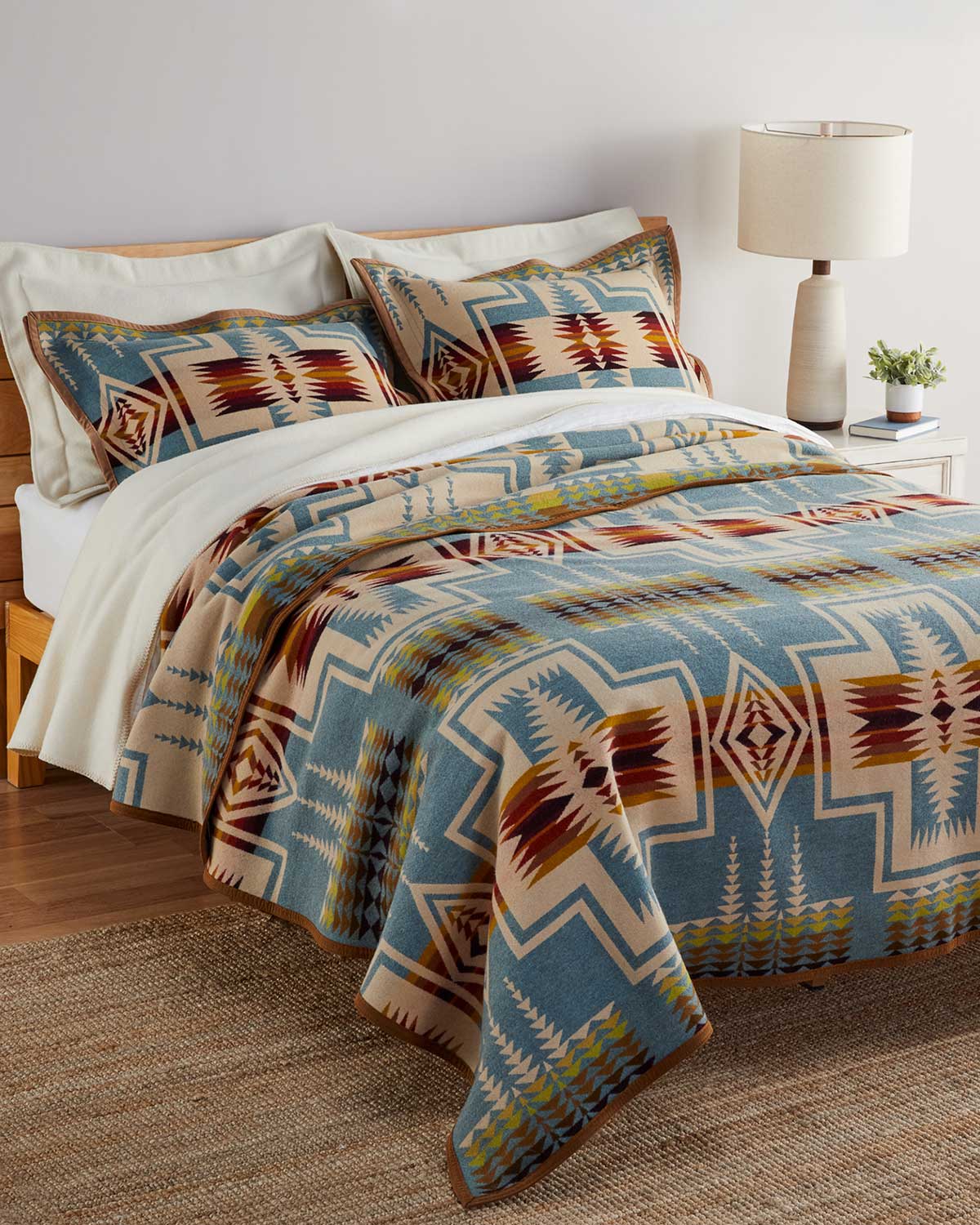 Pendleton Unnapped Shale Harding Blanket-King