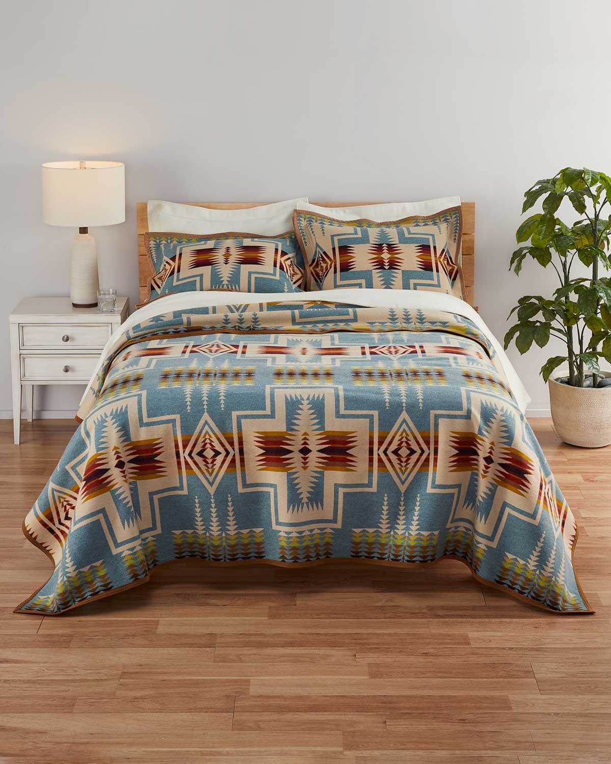 Pendleton Unnapped Shale Harding Blanket-King