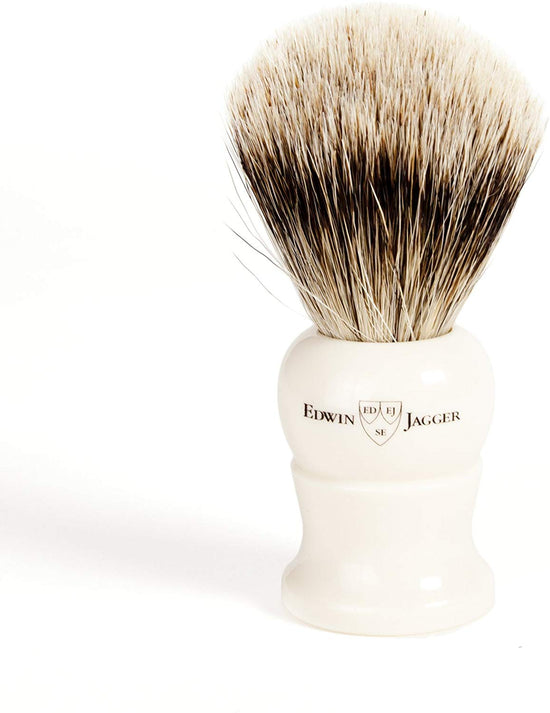 Edwin Jagger Super Badger Shave Brush, Medium Handle