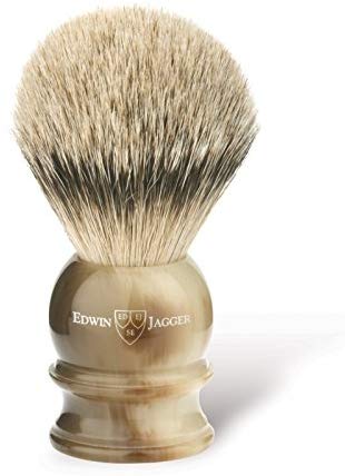 Edwin Jagger Silver Tip Badger Shaving Brush - Imitation Horn Medium