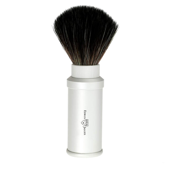 Silver Travel Shave Brush- Synthetic