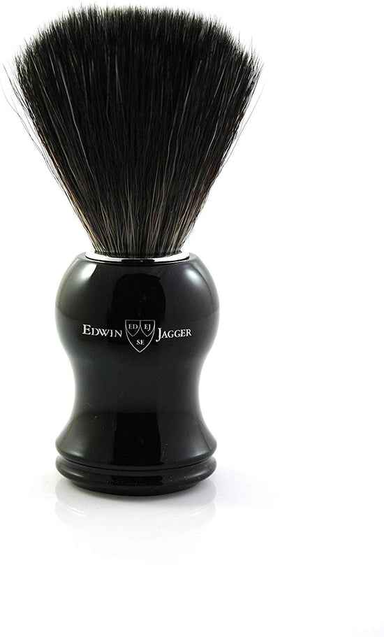 Edwin Jagger Black Synthetic Fiber Shaving Brush Black - Large