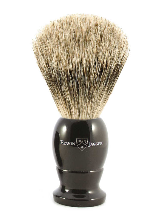 Load image into Gallery viewer, Edwin Jagger Extra Large Imitation Ebony Best Badger Brush W/Stand
