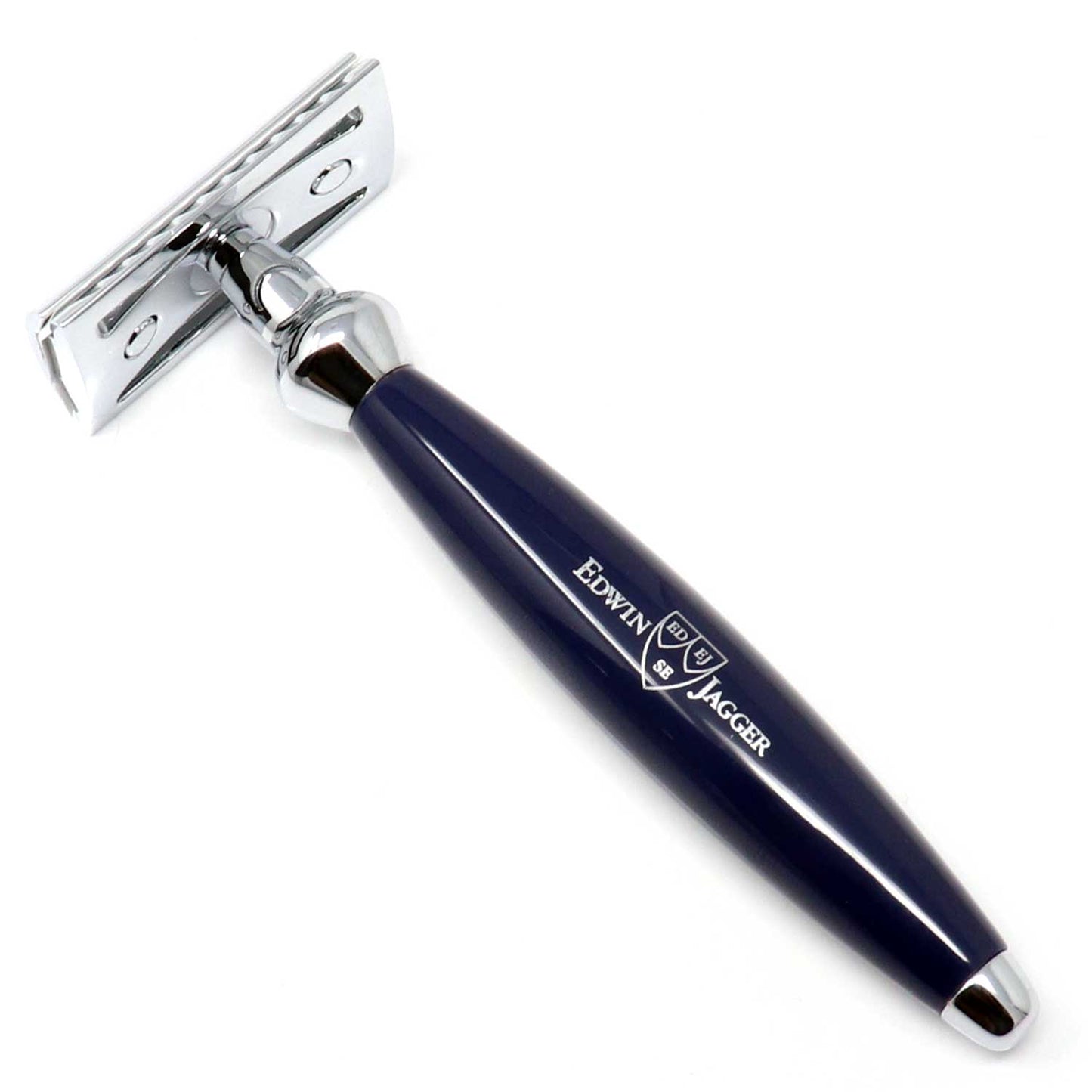 Edwin Jagger Bulbous Razor Edwin Jagger Blue Bulbous DE Safety Razor + Free Feather Blades – L7 Market