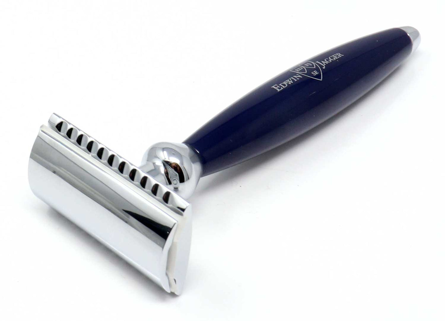 Edwin Jagger Bulbous Razor Edwin Jagger Blue Bulbous DE Safety Razor + Free Feather Blades – L7 Market