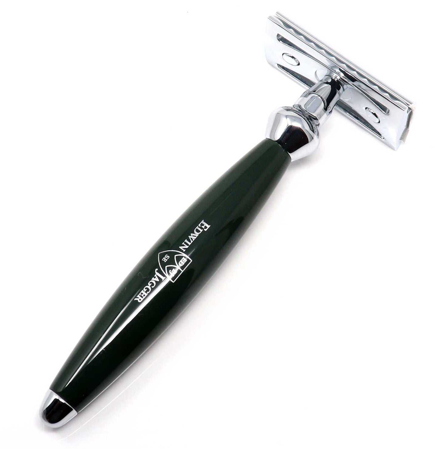 Edwin Jagger Green Bulbous DE Safety Razor + Free Feather Blades