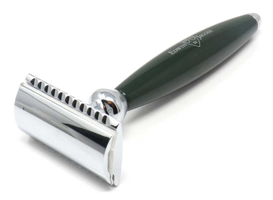 Edwin Jagger Green Bulbous DE Safety Razor + Free Feather Blades