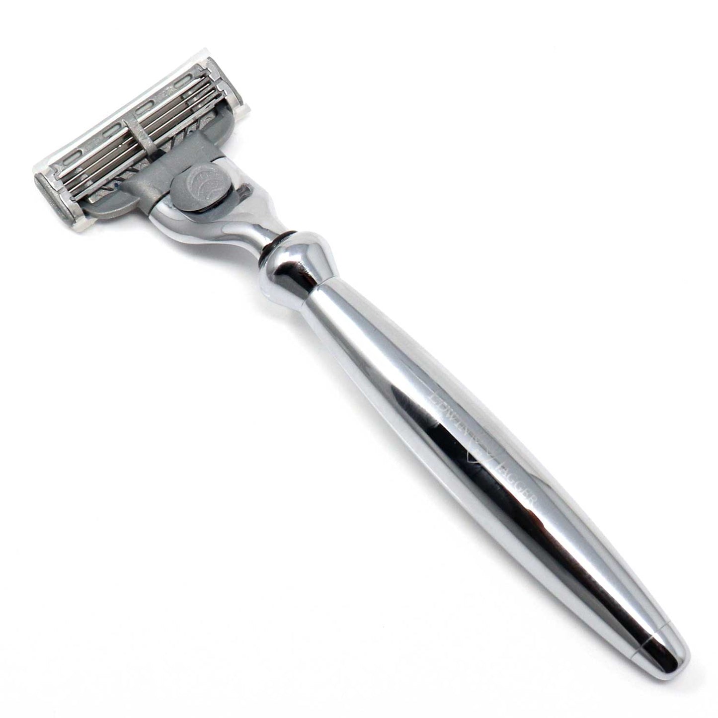 Load image into Gallery viewer, Edwin Jagger Bulbous Smooth Chrome Mach3 Razor
