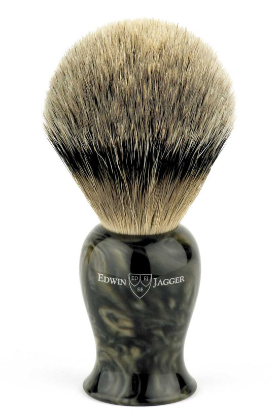 Edwin Jagger Imitation Black Marble Plaza Shaving Brush- Best Badger