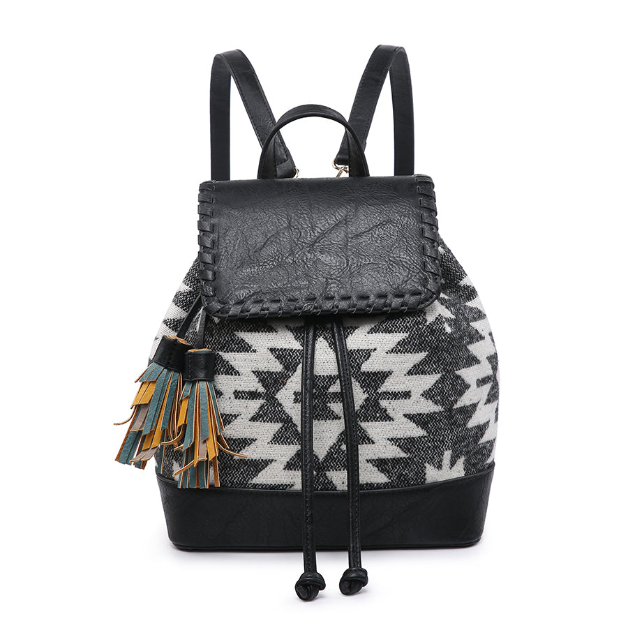 Kourtney Aztec Backpack-Black/White