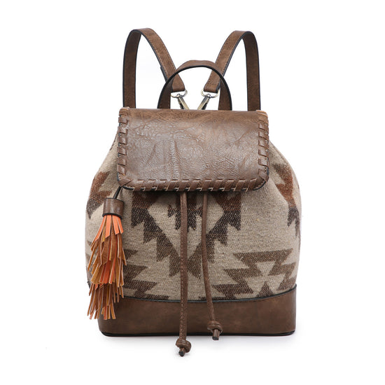 Kourtney Aztec Backpack-Khaki