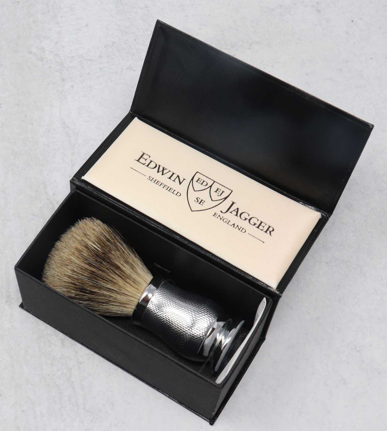 Load image into Gallery viewer, Edwin Jagger Chatsworth Chrome Barley Best Badger Shaving Brush

