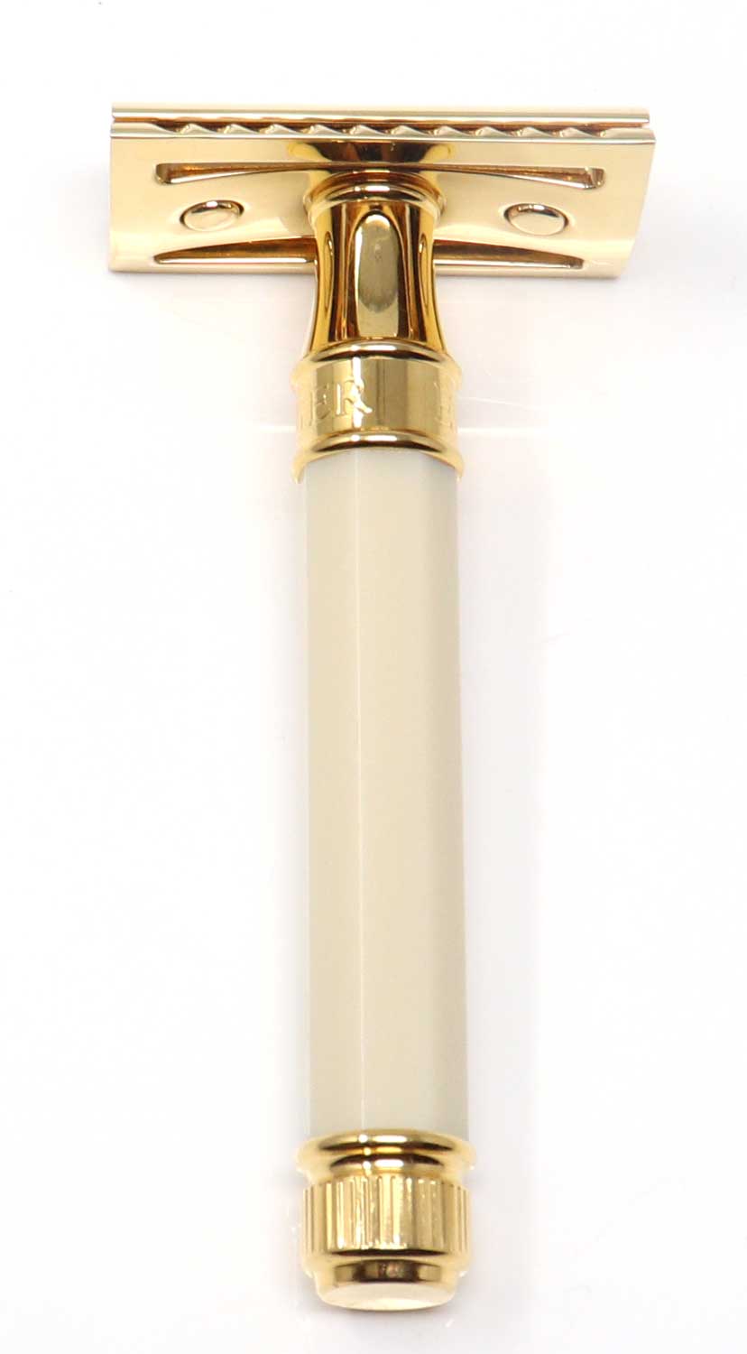 Octagonal House Electric Razor Edwin Jagger DE8 Imitation Ivory & Gold Octagonal DE Safety Razor – L7 ...