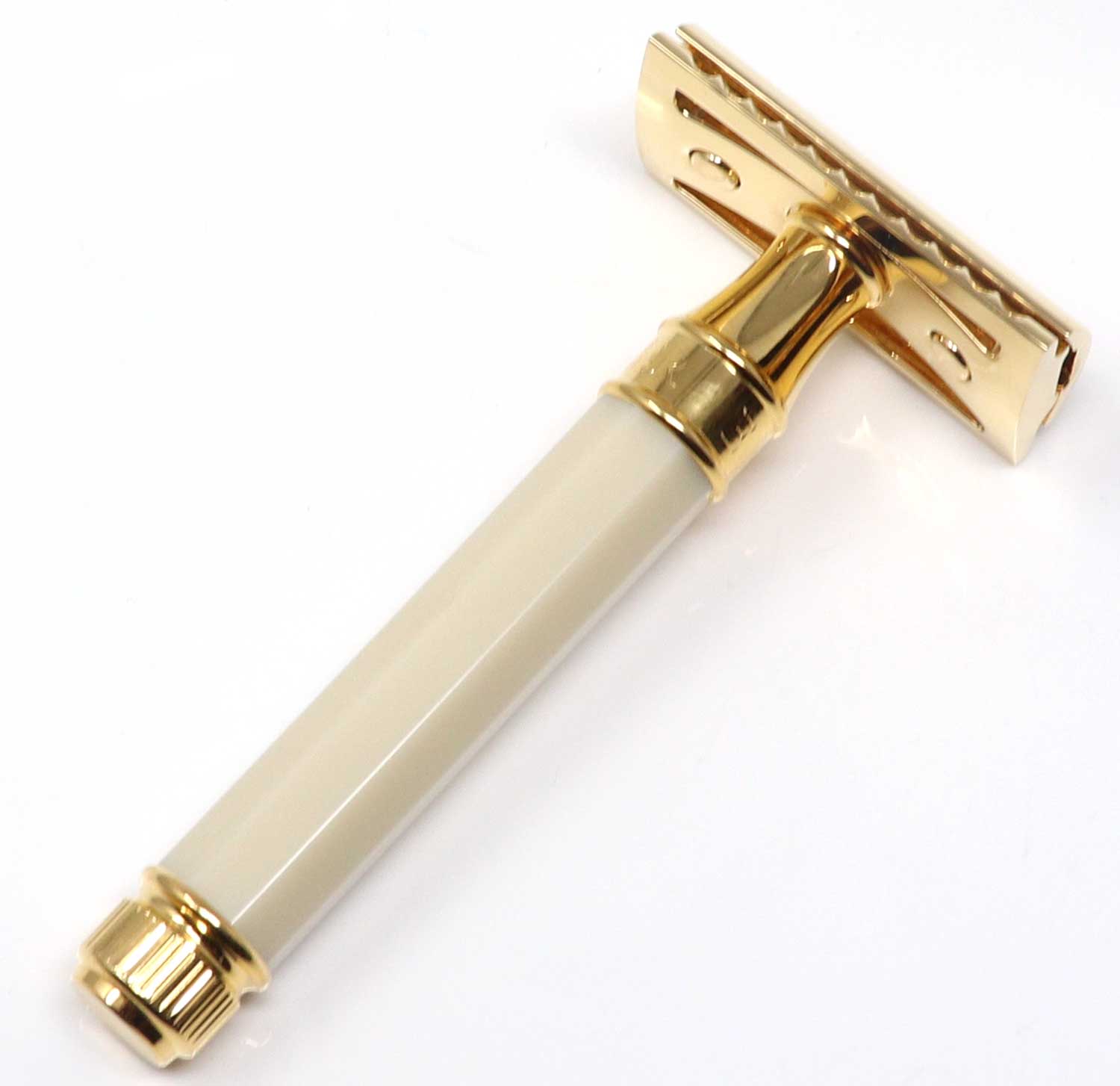 Edwin Jagger DE8 Imitation Ivory & Gold Octagonal DE Safety Razor – L7 ...