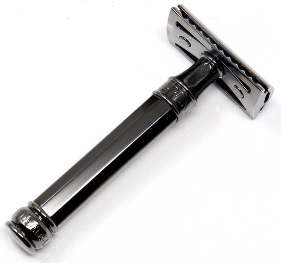 Load image into Gallery viewer, Edwin Jagger DE89 Black Gold Plated Octagonal Handle DE Safety Razor
