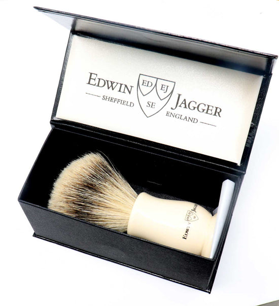 Edwin Jagger Chatsworth Imitation Ivory Best Badger Shaving Brush