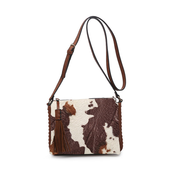 Load image into Gallery viewer, Sabrina Cow Brown Crossbody
