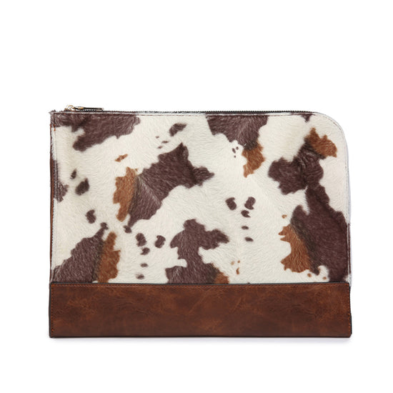 Load image into Gallery viewer, Adele Faux Cow Laptop Sleeve
