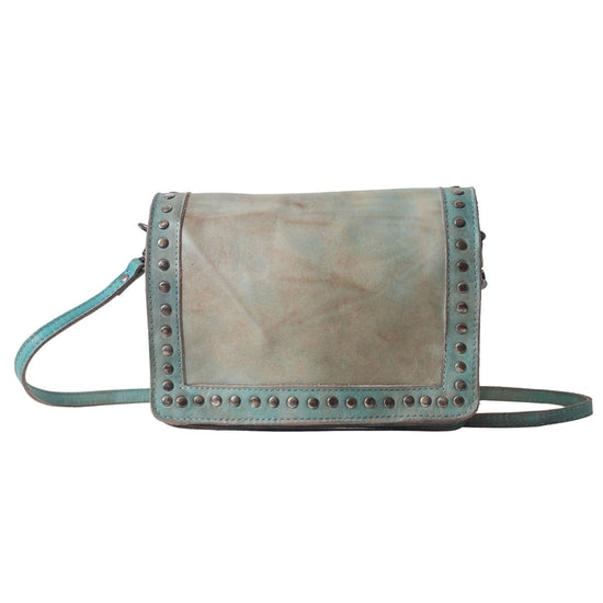 Load image into Gallery viewer, Turquoise Leather Crossbody by Never Mind
