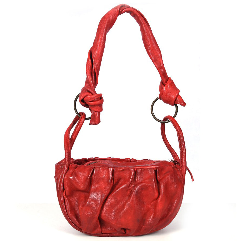 Red Leather  Handbag by Never Mind