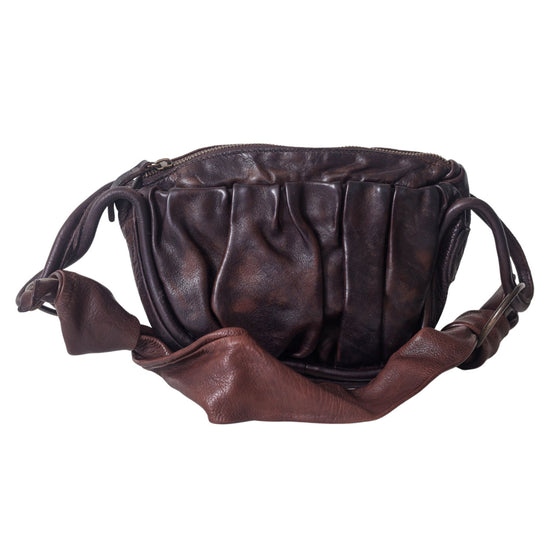 Leather Dark Brown Handbag by Never Mind