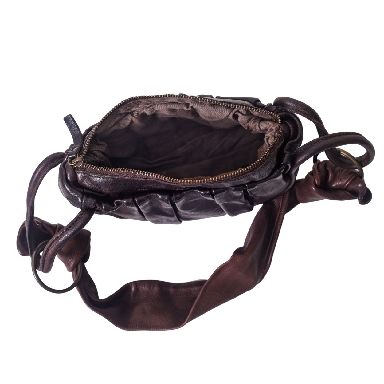 Load image into Gallery viewer, Leather Dark Brown Handbag by Never Mind
