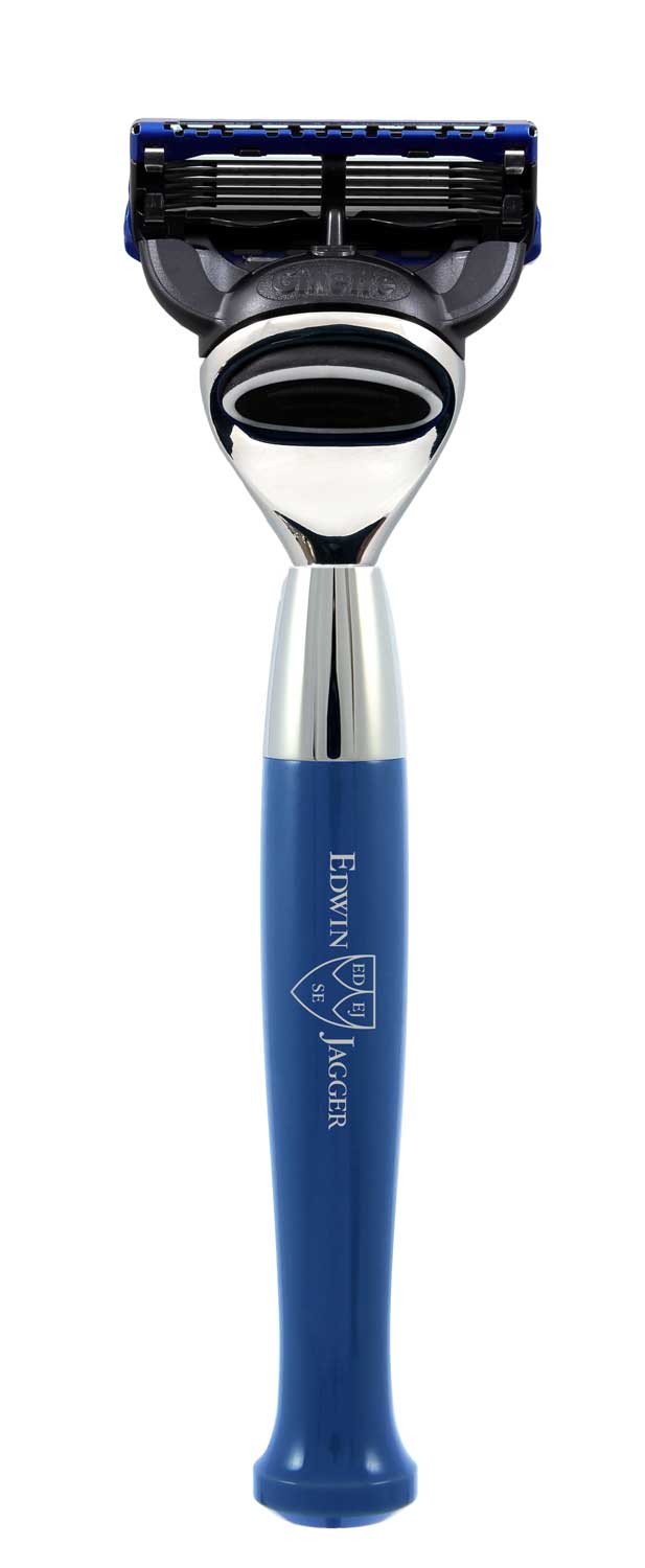 Load image into Gallery viewer, Edwin Jagger Gillette Fusion  Pro-Glide Razor,  Blue Chrome Plated
