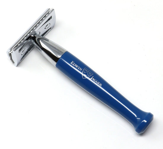 Edwin Jagger Double edge safety razor, blue, chrome plated