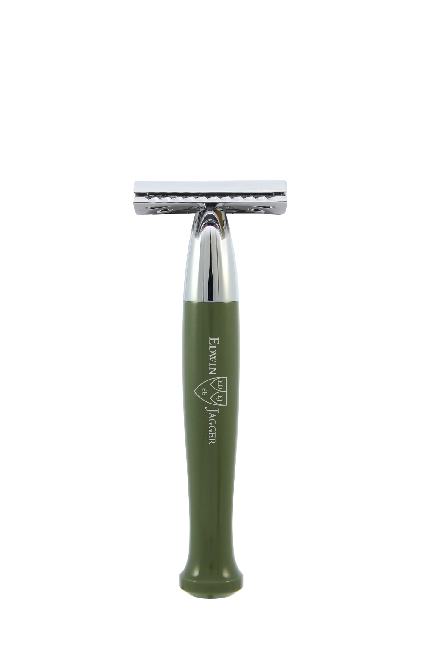 Load image into Gallery viewer, Edwin Jagger Double Edge Safety Razor, Green, Chrome Plated
