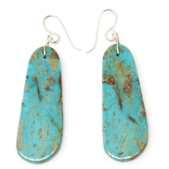 Turquoise Slab Earrings By Marcell Castillo