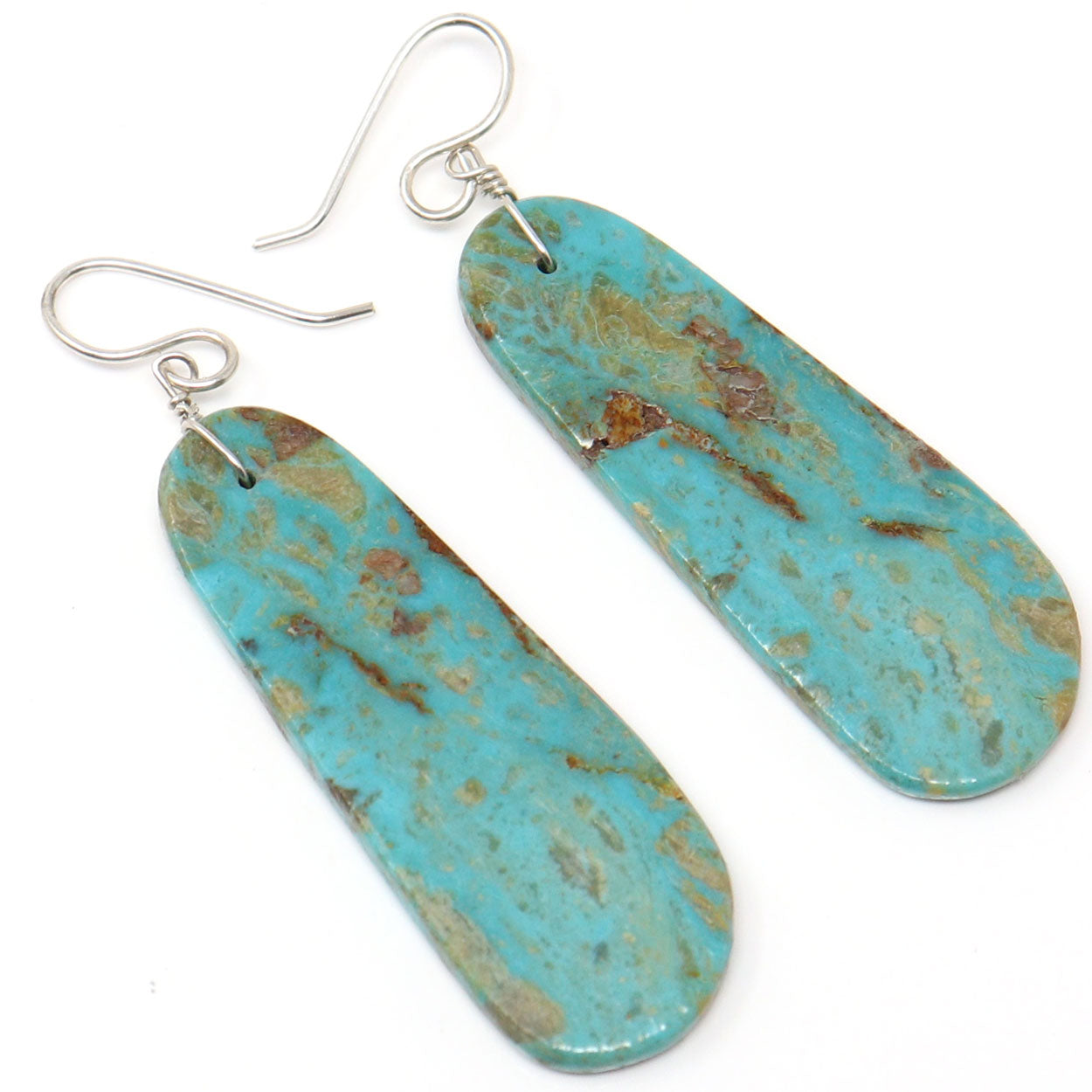 Turquoise Slab Earrings By Marcell Castillo
