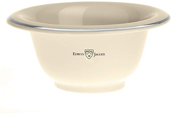 Load image into Gallery viewer, Edwin Jagger Ivory Porcelain Shaving Bowl With Silver Rim
