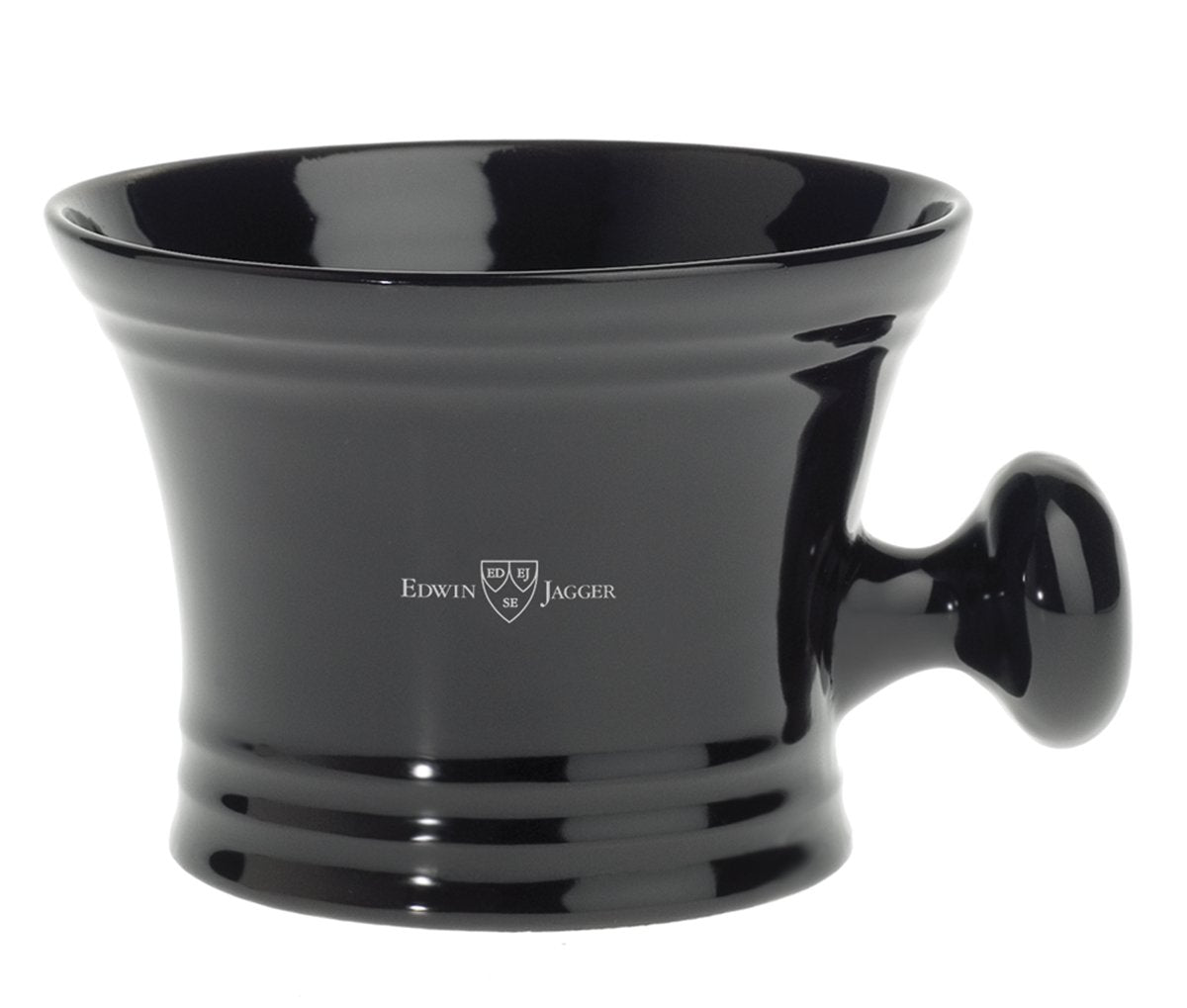 Edwin Jagger Porcelain Shaving Soap Bowl With Handle - Black