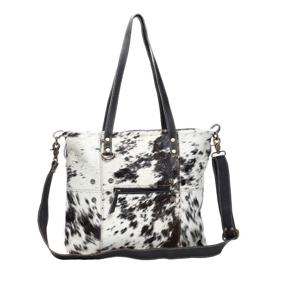 Load image into Gallery viewer, Black and White Hairon Tote
