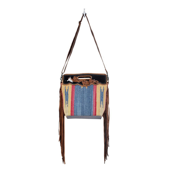 Load image into Gallery viewer, Blue Stream Hand Tooled Bag by Myra
