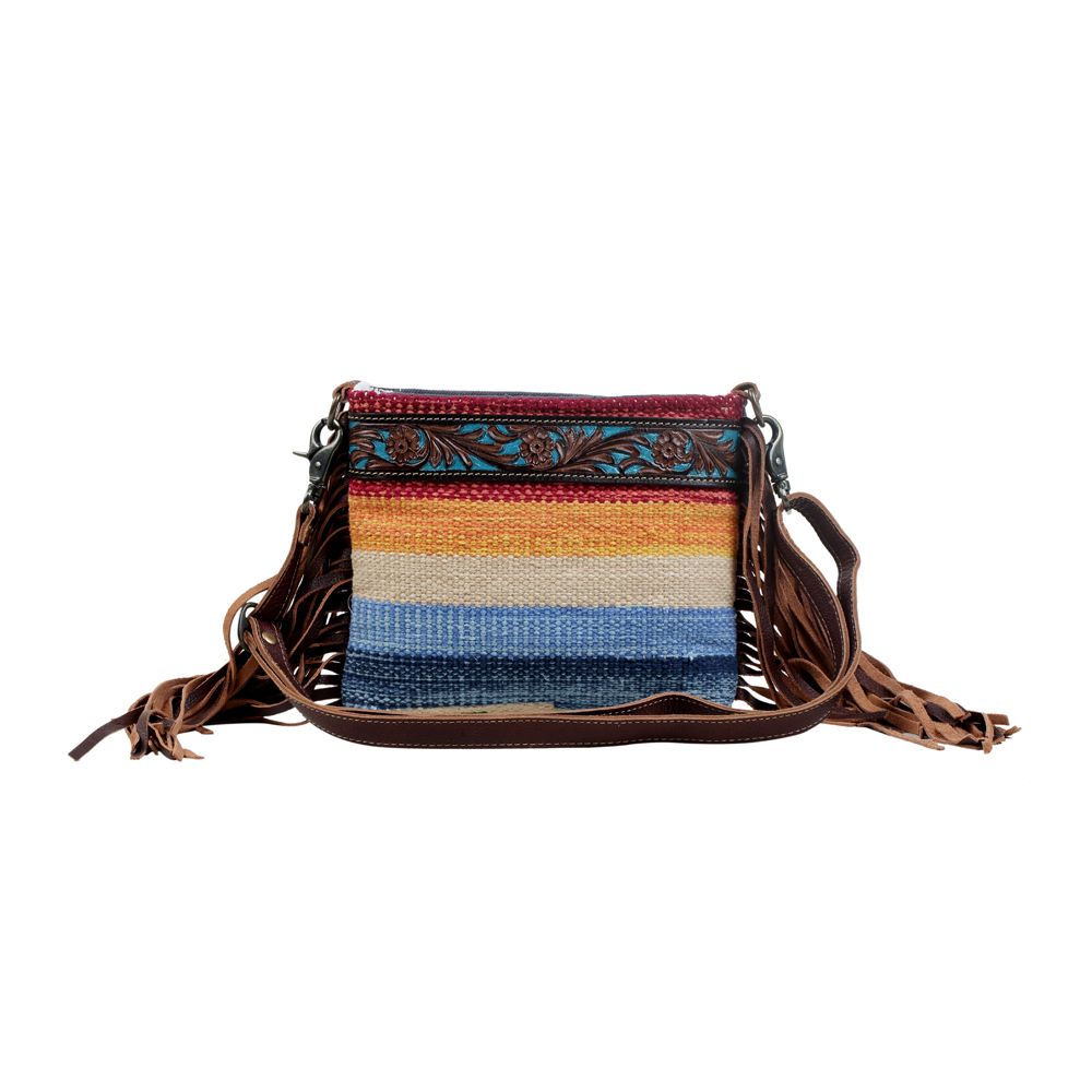 Load image into Gallery viewer, Etched Rainbow Hand Tooled Bag
