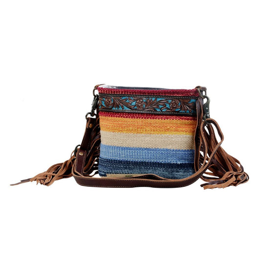 Etched Rainbow Hand Tooled Bag