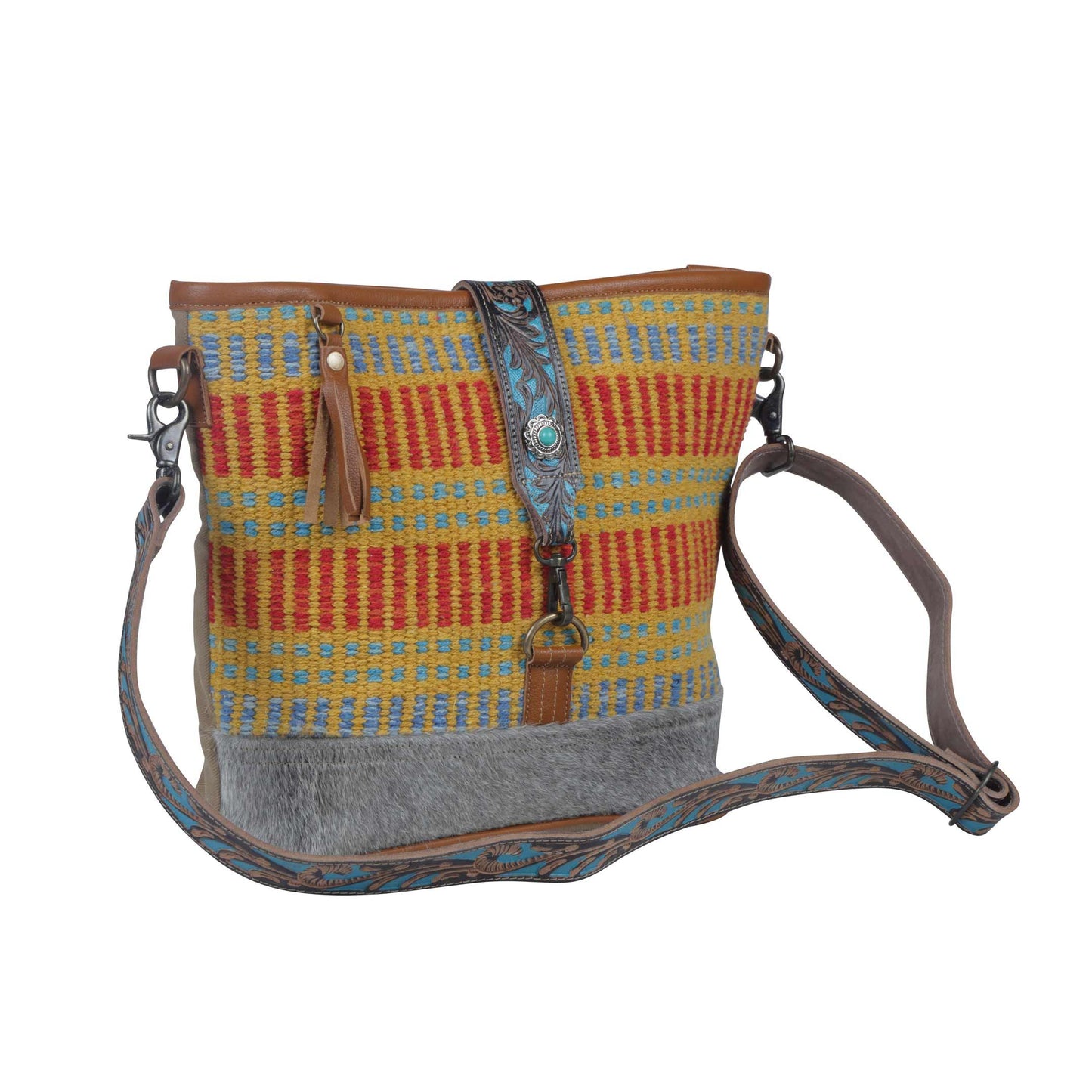 Load image into Gallery viewer, Vivid Orange Hand Tooled Bag By Myra
