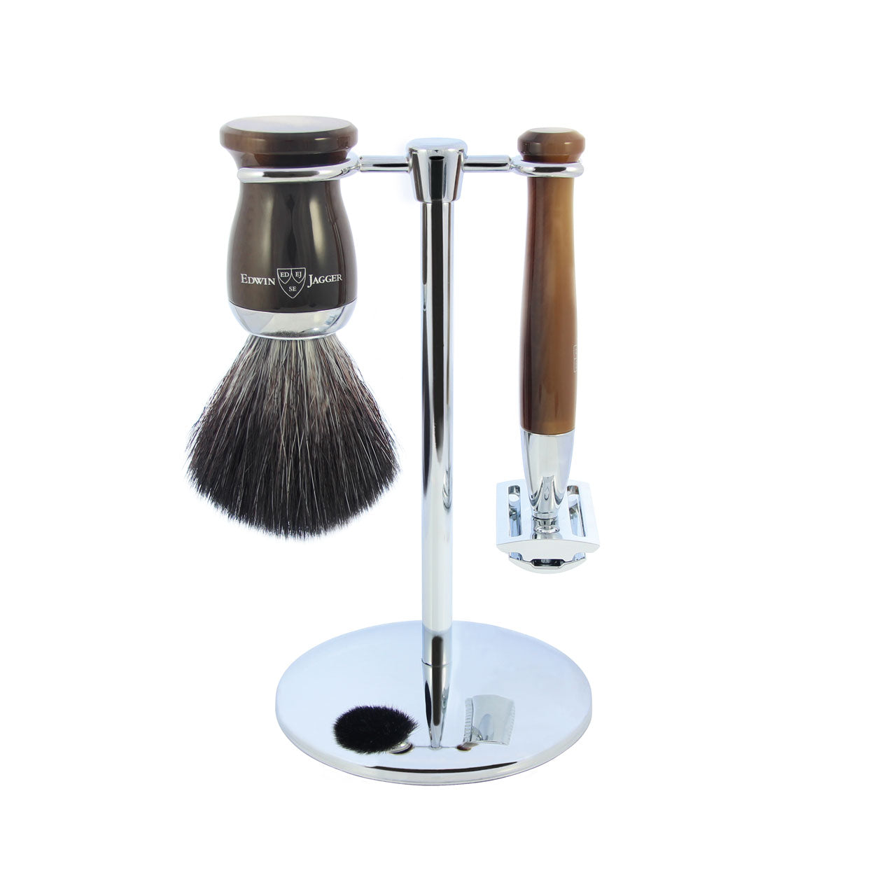 Load image into Gallery viewer, Edwin Jagger Imitation Light Horn Double Edge Safety Razor 3 Piece Set
