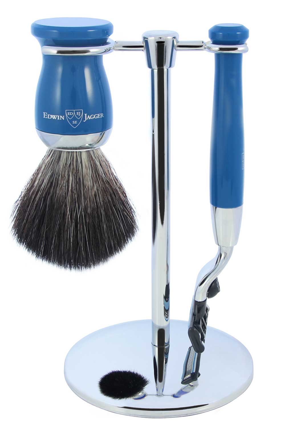 Load image into Gallery viewer, Edwin Jagger 3pc Blue Gillette Mach3 Shaving Set
