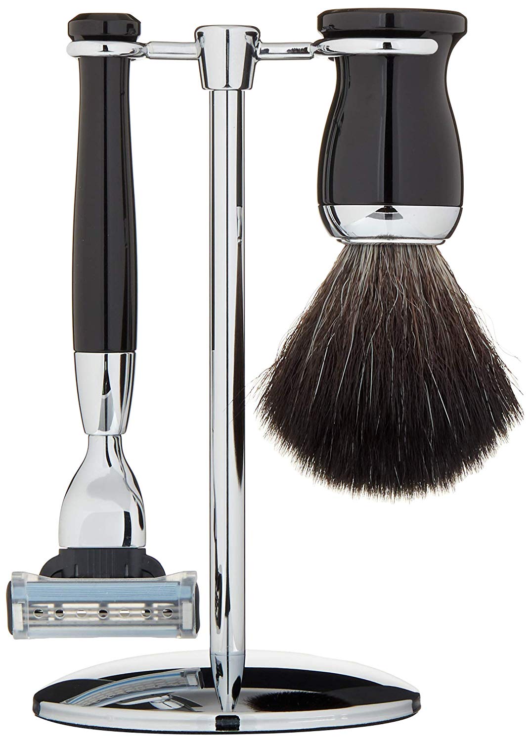 Edwin Jagger 3pc Imitation Ebony Gillette Mach 3 Shaving Set